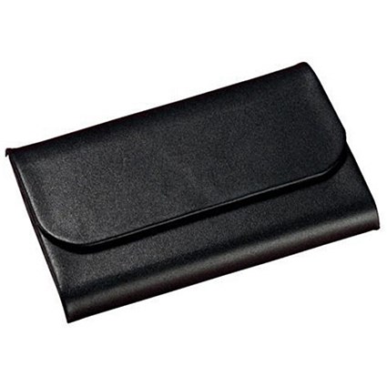 Sigel Torino Business Card Case / Leather / 25 Card Capacity / 65x102x15mm / Magnetic Closure / Black