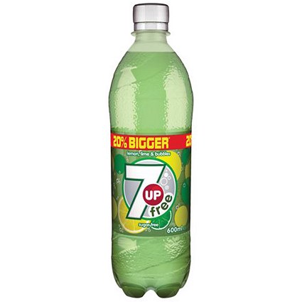 7UP Sugar-Free - 24 x 600ml Bottles