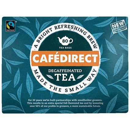 Cafe Direct Handpicked Decaffeinated Everyday Tea Bags - Pack of 80