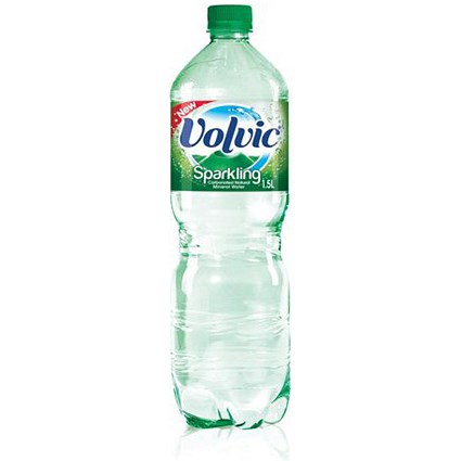 Volvic Natural Sparkling Mineral Water - 6 x 1.5 Litre Plastic Bottles
