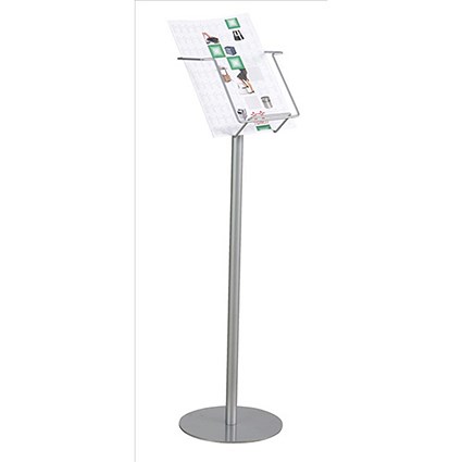 Twinco Floorstanding Literature Display / Open / 1 Compartment / A4 / Silver
