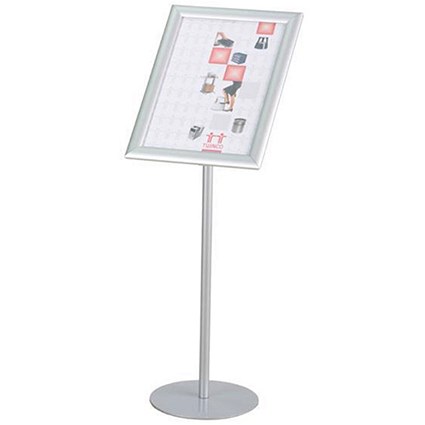 Twinco Literature Display Rotating Floor Stand / Snapframe / A3 / Silver