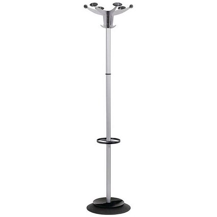 Alba Sevilla Coat Stand, 12 Pegs, Silver