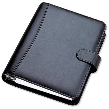 Collins Chatsworth Organiser / Padded Leather / 2018 Diary For Insert Refills / 172x96mm / Black