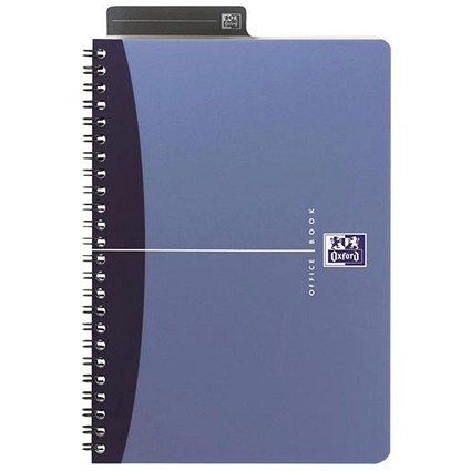 Oxford Metallics Wirebound Notebook / A4 / Ruled / 180 Pages / Blue / Pack of 5