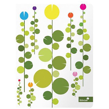 Silvine Summer Gardens Casebound Notebook / A5+ / Ruled / 160 Pages / Pack of 4