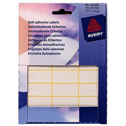 Avery Rectangular Labels / 18x38mm / White / 16-022 / 816 Labels