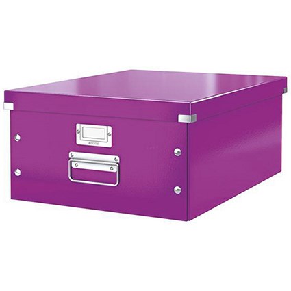 Leitz WOW Click & Store Collapsible Large A3 Archive Box - Purple