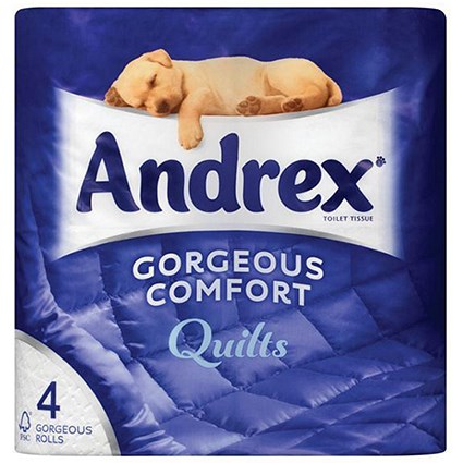 Andrex Toilet Rolls / Quilted / White / 4 Rolls