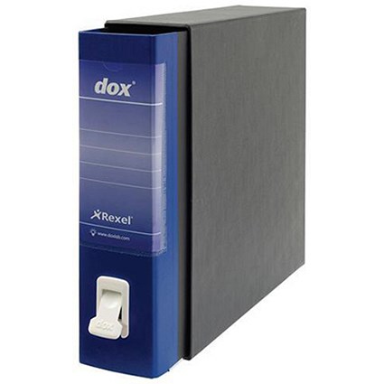 Rexel Dox 1 A4 Lever Arch Files / Board / 80mm Spine / Blue / Pack of 6