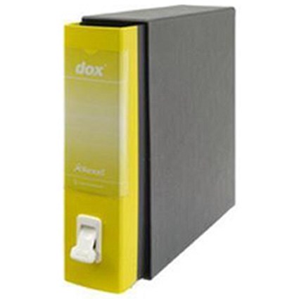 Rexel Dox 1 A4 Lever Arch Files / Board / 80mmm Spine / Yellow / Pack of 6