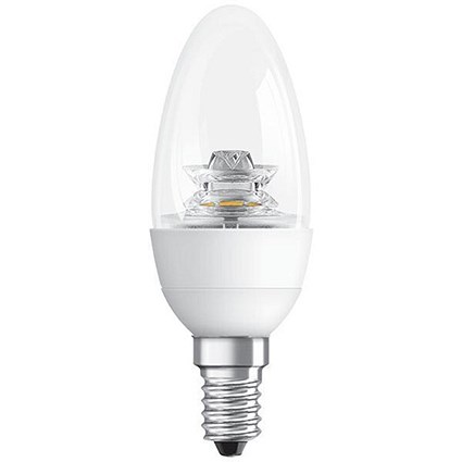 Tungsram Bulb LED E14 Candle Crown Deco 6W 40W Equivalent EEC A+ Energy Smart Dimmable Clear