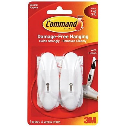 Command Adhesive Wire Hook / Medium / Pack of 2