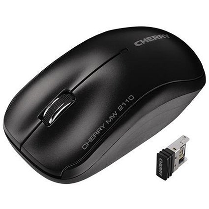 Cherry MW 2110 Three-Button Wireless Mouse, 2.4GHz, Optical, 10m Range, Black