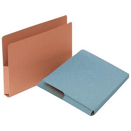 Guildhall Open Top Wallet 315gsm Gussetted Capacity 35mm Foolscap Blue Ref OTW-BLUZ [Pack 50]