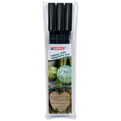 Edding Calligraphy Pens Water-based 2mm 3.5mm 5mm Black [Wallet 3]