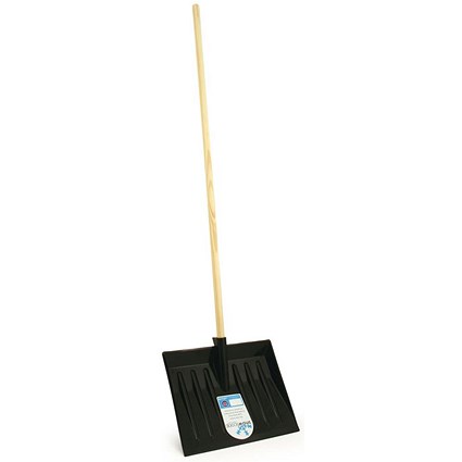 Plastic Snow Shovel With Wood Handle And Black Plastic Shovel