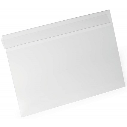 Durable A4 Document Sleeve with Fold, Extra Hard, Landscape, Pack of 10