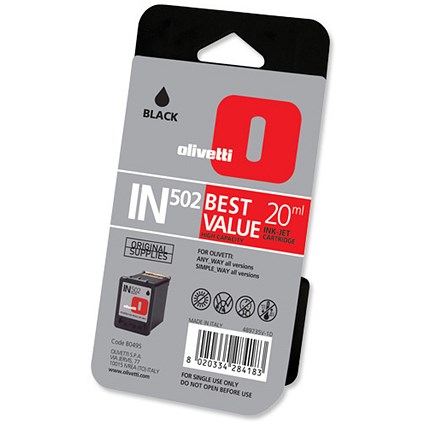 Olivetti IN502 Inkjet Cartridge High Capacity 20ml Black Ref B0495