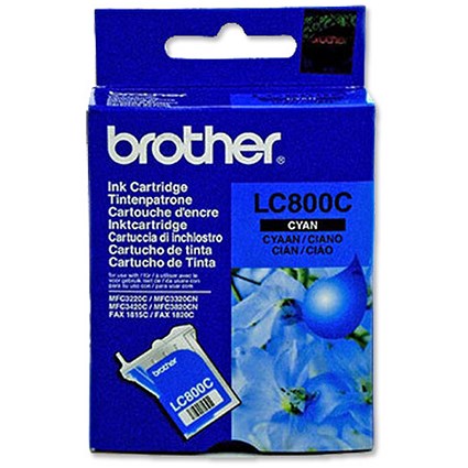 Brother Inkjet Cartridge Page Life 400pp Cyan Ref LC800C