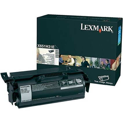 Lexmark X651H31E High Yield Black Laser Toner Cartridge