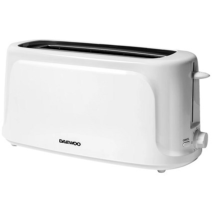 Daewoo Essentials Long Slot Toaster 4 Slice White