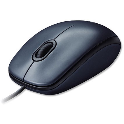 Logitech M100 Mouse Optical Corded USB with Scroll Wheel Blue Black