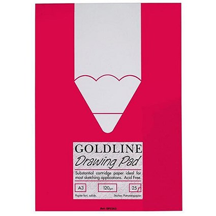 Goldline Standard Drawing Pad / A3 / Acid-free / 50 Pages / 120gsm / Pack of 5