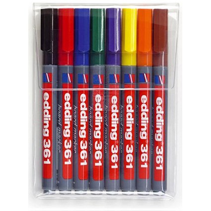 Edding 361/8S Whiteboard Marker / Bullet Tip / Assorted Colours / Pack of 8