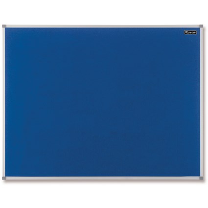 Nobo Quartet Felt Noticeboard, Aluminium Trim, W1200xH900mm, Blue