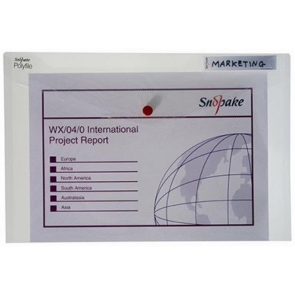 Snopake PolyFile Classic Wallet Files / Polypropylene / Foolscap / Clear / Pack of 5