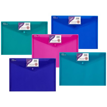 Snopake A4 PolyFile ID Wallet Files, Card Holder, Assorted, Pack of 5