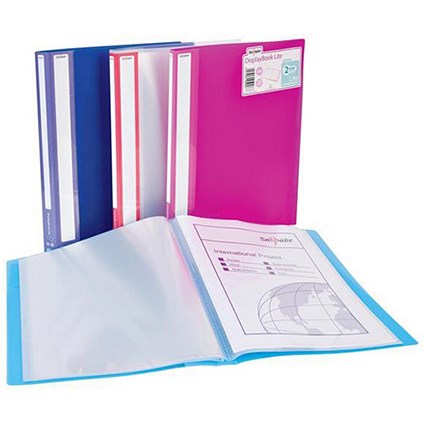 Snopake Lite Display Book / 40 Pockets / Assorted Colours / Pack of 12