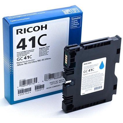 Ricoh GC41C Cyan Gel Print Cartridge