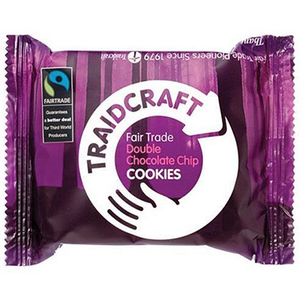 Traidcraft Fairtrade Double Choc Cookies, 2 Biscuits per Minipack, Pack of 16