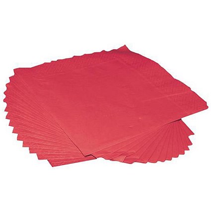 2-Ply Napkins / 400x400mm / Red / Pack of 125