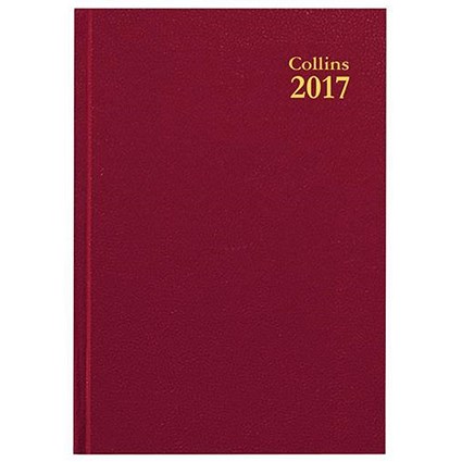 Collins 2017 Diary / Day To a Page / A4 / Burgundy