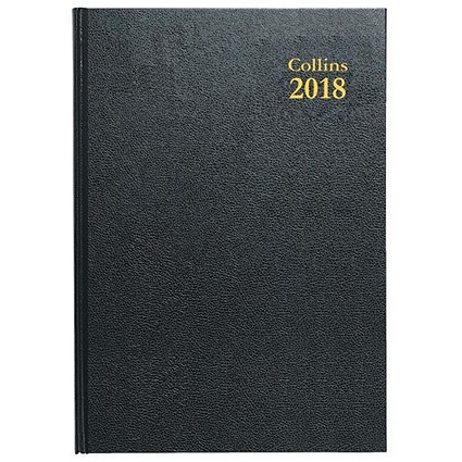 Collins 2018 Diary Early Edition / Day To a Page / A4 / Black