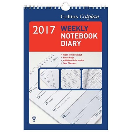 Collins Colplan 2017 Weekly Spiral Notebook Calendar