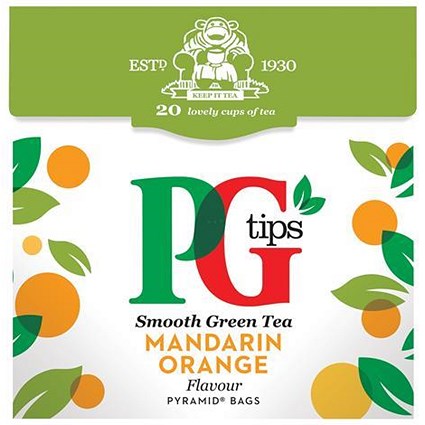 PG Tips Green Tea with Mandarin - 4 Packs of 20 Bags