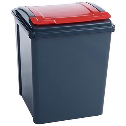 Recycle Bin / 50 Litre / Red Lift Lid