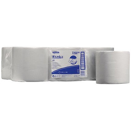 Wypall L10 Wipers Centrefeed Rolls / 1-Ply / White / 6 Rolls