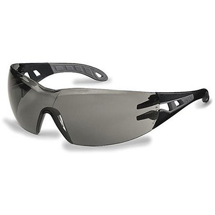 Uvex Pheos Safety Spectacles / Sport Style Wrap / Smoke Lens