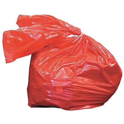Laundry Bags / Dissolving Strips / Medium Duty / 50 Litre / 457x762x711mm / Red / Pack of 200