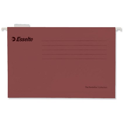 Esselte Pendaflex Suspension File Kraft V-Base 15mm Square 30mm A4 Red [Pack 25]