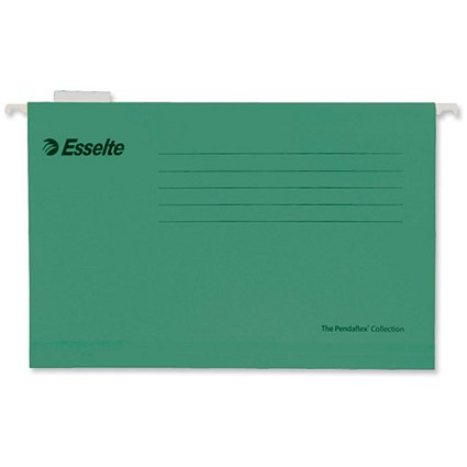 Esselte Pendaflex Suspension File Kraft V-Base 15mm Square 30mm A4 Green [Pack 25]