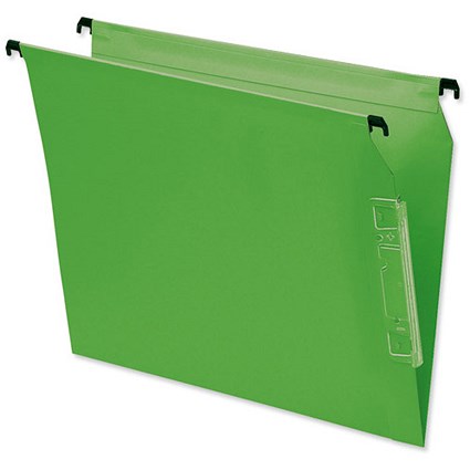 Bantex Flex Kraft Lateral Files / 330mm Width / 15mm V Base / Green / Pack of 25