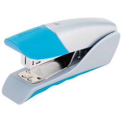 Rexel Joy Gazelle Half Strip Stapler, 25 Sheet Capacity, Blue