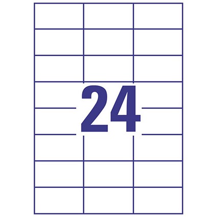 Avery White Copier Labels 24 per Sheet 70x37mm White Ref 3474 [2400 Labels]