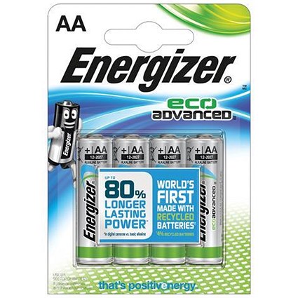 Energizer Eco Advance Batteries / AA/E91 / Pack of 4